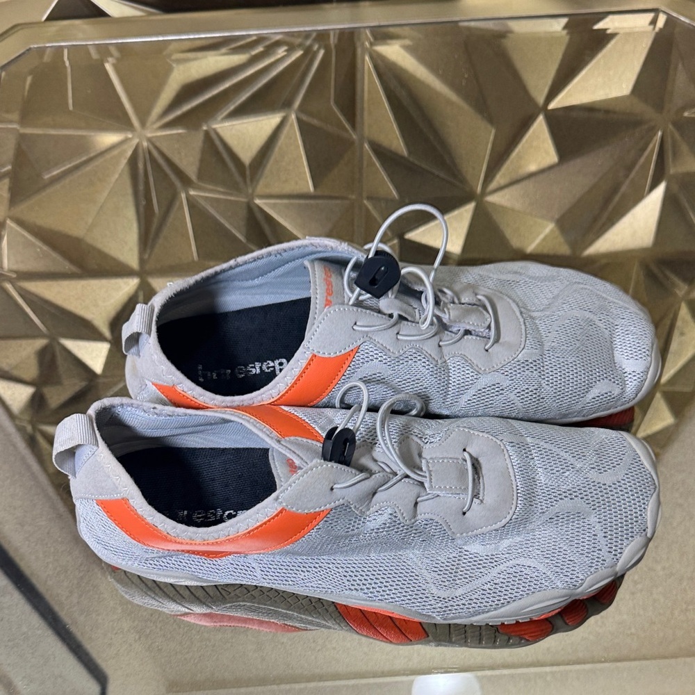 Barestep Barefoot Shoes Grey Orange Minimalist Trail Running Sneakers‎ Mens